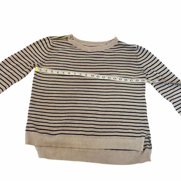 AMERICAN EAGLE Striped Knit Cream & Navy Sweater - Picture 4 of 8